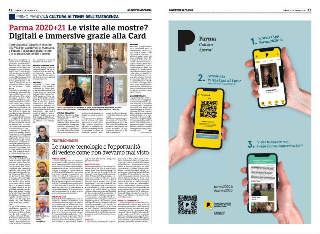 Articolo su Gazzetta di Parma del 21 dicembre 2020